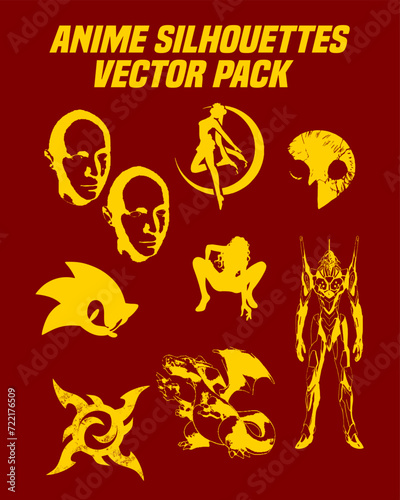 Vector asset silhouette anime manga vector design graphic character illustration