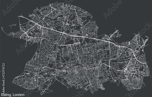 Street roads map of the BOROUGH OF EALING, LONDON