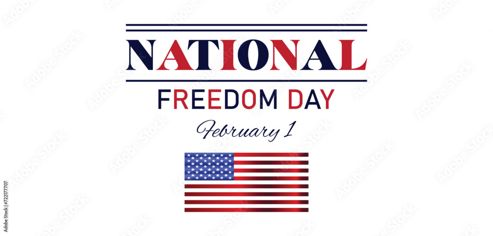 National Freedom Day Text illustration Design