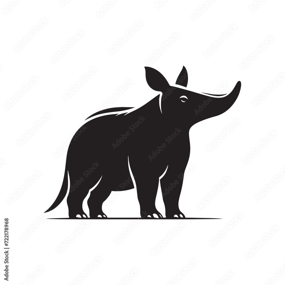 Whispers of the Wild: Aardvark Silhouette Series Echoing the Serene Symphony of Nature - Aardvark Illustration - Aardvark Vector
