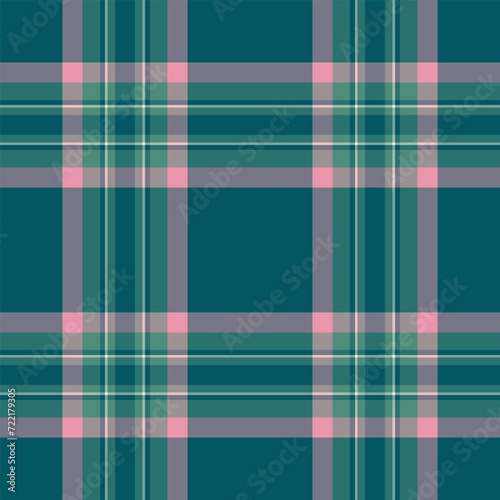 Rustic plaid tartan fabric, dreamy texture background seamless. Sparse pattern textile vector check in teal and pastel colors.