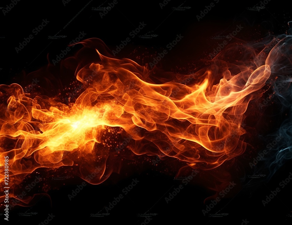 Beautiful flame on black background Beautiful flame on black background