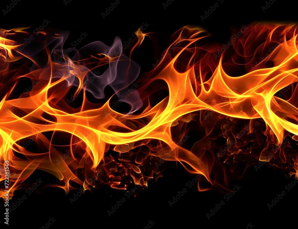 Fototapeta premium Beautiful flame on black background