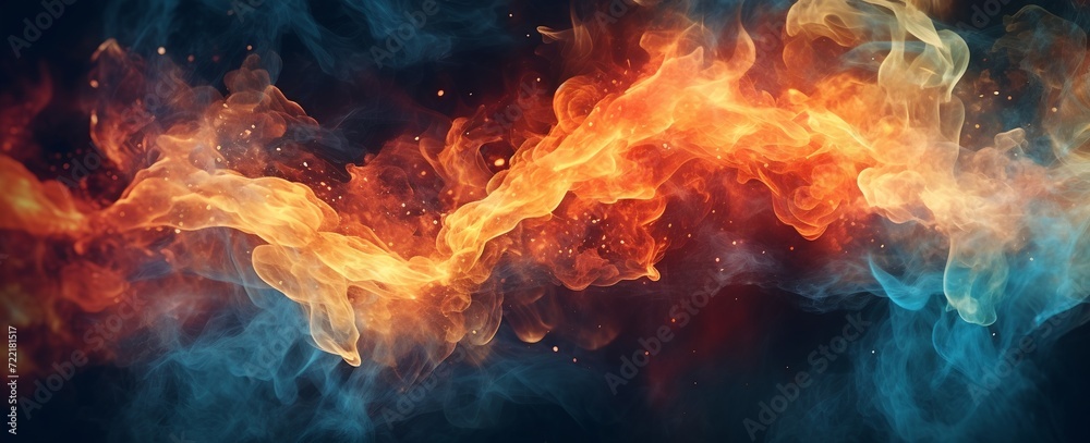 Obraz premium Beautiful flame on black background