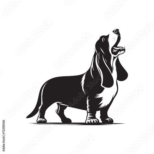 Bountiful Basset Beauty: A Series of Animal Silhouettes Showcasing the Breathtaking Elegance of Basset Hounds - Basset Hound Silhouette - Basset Hound Illustration - Basset Hound Vector - Dog Silhouet