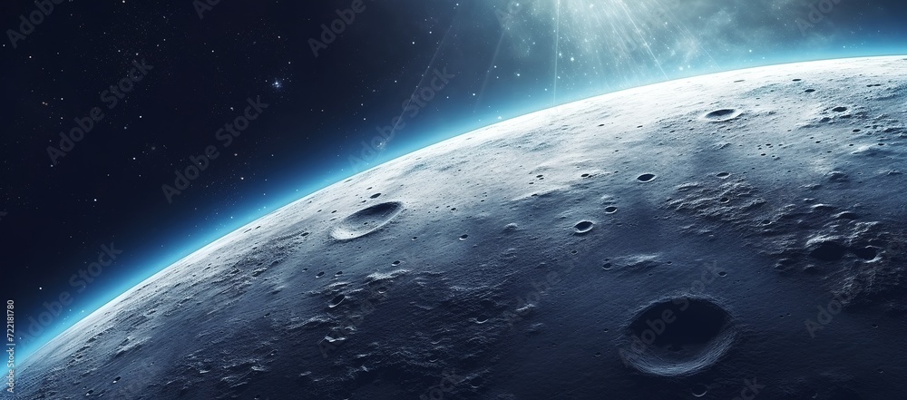 Fototapeta premium Detailed image of moon surface in space