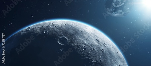 Detailed image of moon surface in space