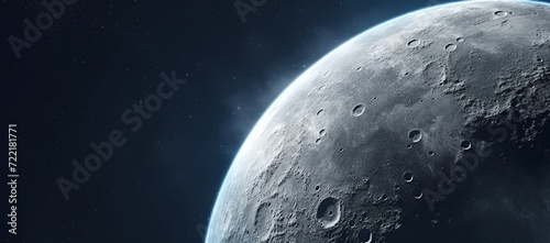 Detailed image of moon surface in space