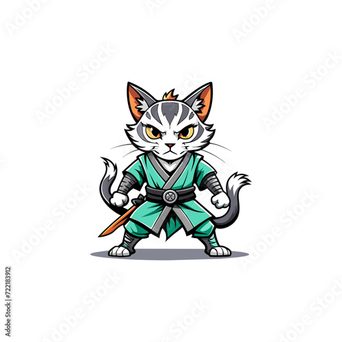samurai cat illustration