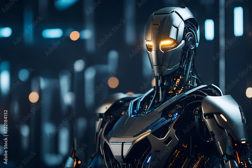 Humanoid robot, Half Human half AI Robotic futuristic Humanoid robot, Half Human half AI Robotic futuristic
