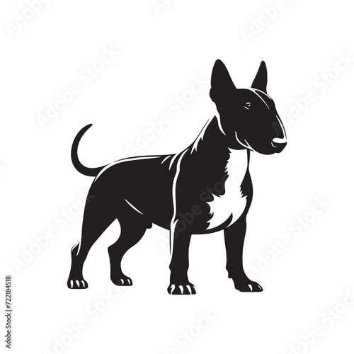 Fototapete Elegant Canine Contours: Bull Terrier Silhouette Set Highlighting the Graceful L