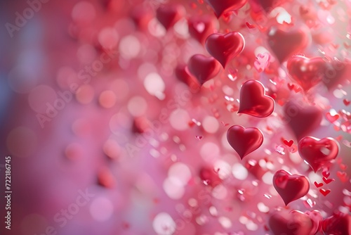 3D Rendered Valentine s Day Hearts Background
