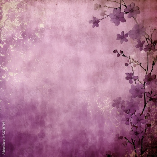 plum abstract floral background with natural grunge texture