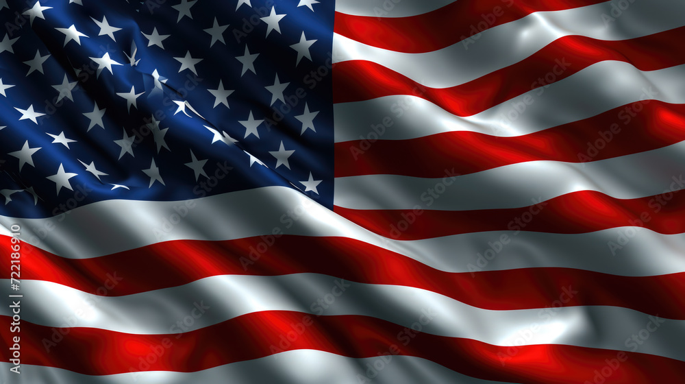 American Flag Close-Up, USA Freedom Patriotic Generative AI