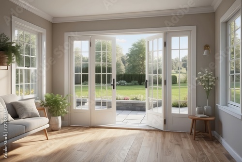 French doors to patio in cottage home