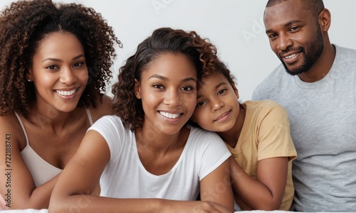 Pure Happiness: A Vibrant Afro American Family of Three Sharing Laughter and Affection
