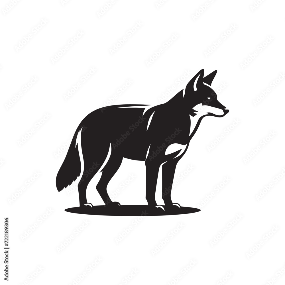 Obraz premium Majestic Outlines: A Collection of Dingo Silhouettes in Varied Poses and Expressions - Dingo Illustration - Dingo Vector - Dog Silhouette 