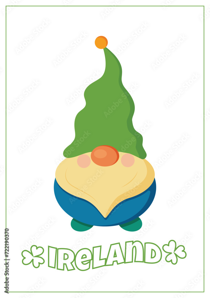 St Patrick Day Gnome. Saint Patricks day card St Patrick Day Gnome. Saint Patricks day card
