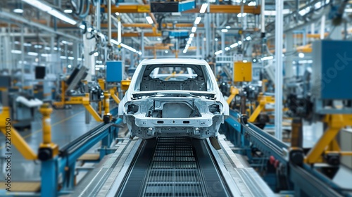 Electric Car Production Line, Innovative Manufacturing in a Modern Factory