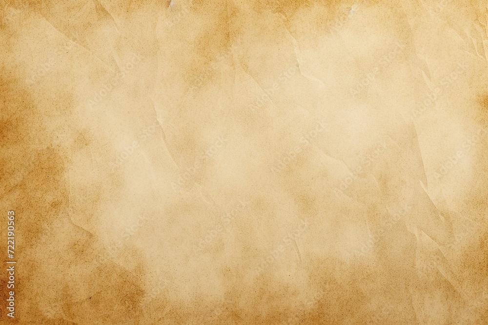 Beige parchment paper background. Amber old crumpled parchment texture. Old papyrus paper. Wallpaper - obrazy, fototapety, plakaty 