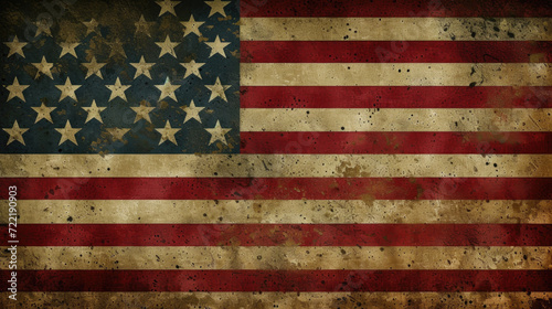 Obraz na płótnie Vintage American Flag Illustration, Generative AI w salonie