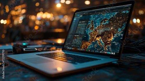 A laptop screen featuring a map interface, as it prompts for location-based authentication, emphasizing the dynamic fusion of technology and geography in securing digital realms.