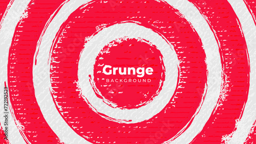 Red Bulls eye with Circle Grunge Texture Background