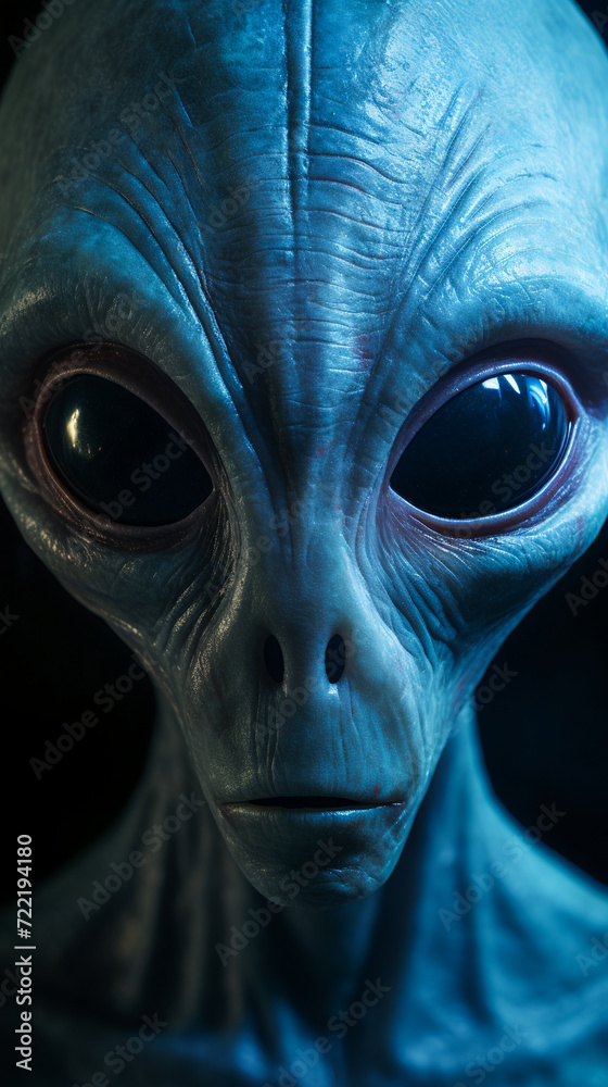 Closeup of a Fearful Alien Face Closeup of a Fearful Alien Face