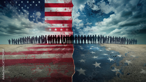 USA Citizens Political Division, Generative AI photo