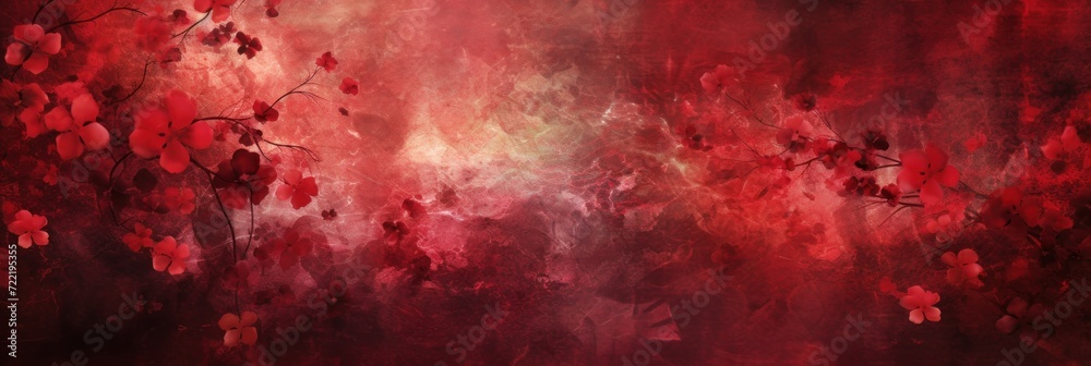 ruby abstract floral background with natural grunge textures
