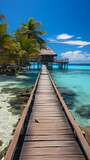 Serene Seascape on a Luxurious Vacation. Beautiful Beachside View
