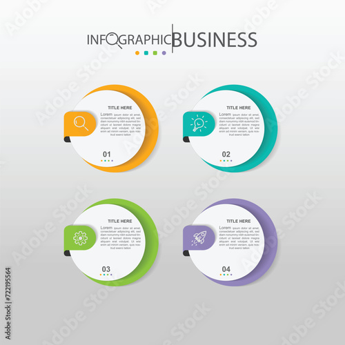 Business infographic Vector with 4 steps. vector ilustration infograph design template with icons and elements