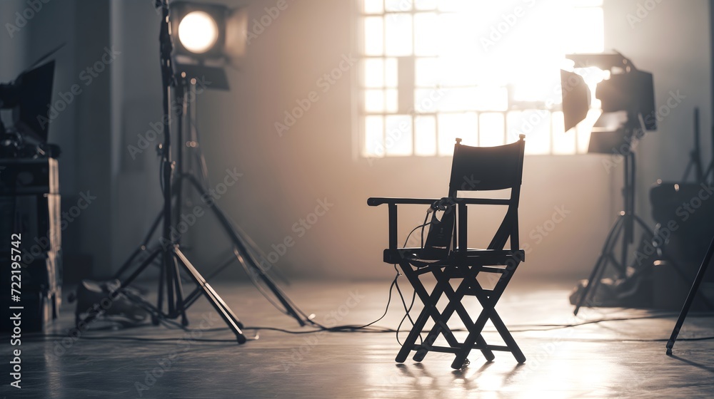 Director's chair on film set