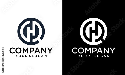 HQ modern initial letter logo design vector bundle. It will be suitable for which company or brand name start those initial.