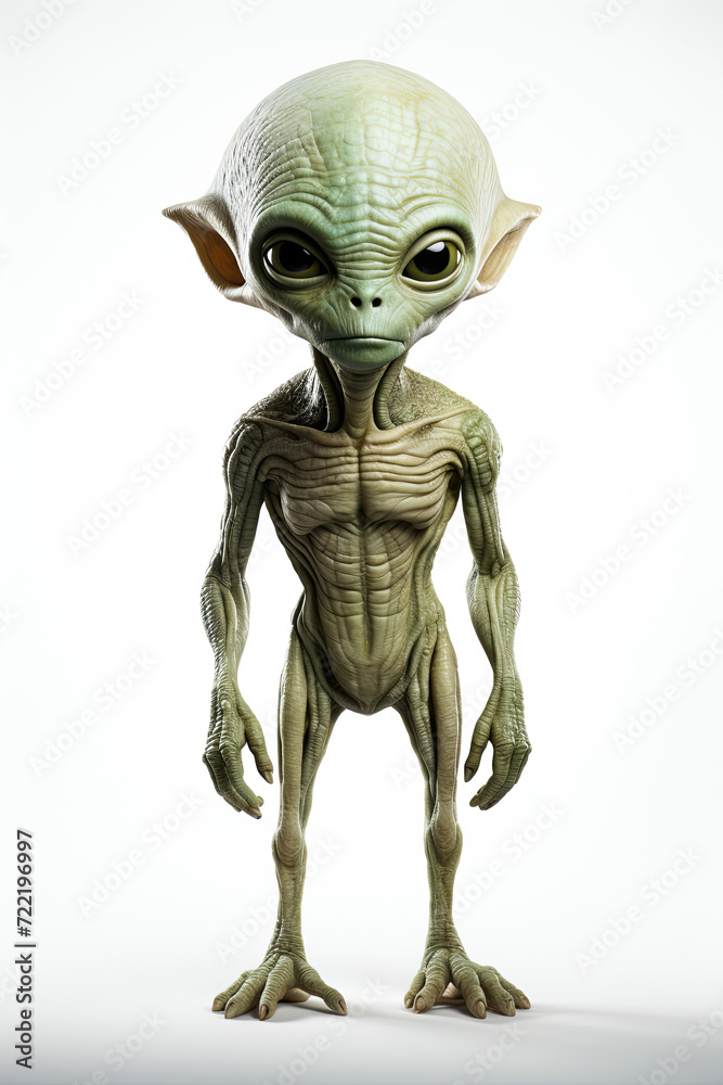 green alien on a white isolated background green alien on a white isolated background