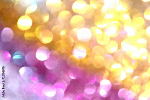 Sparkling Glitter on White Background Bokeh Abstract Close Up photo