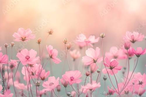 Pink Wildflowers Blooming Gentle Valentine's Day Card