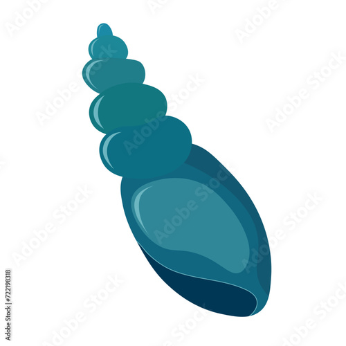 Vector flat illustration of sea shell. Underwater inhabitants of the seabed.