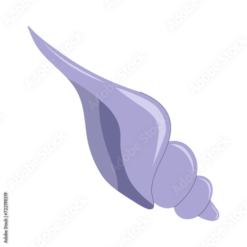 Vector flat illustration of sea shell. Underwater inhabitants of the seabed.