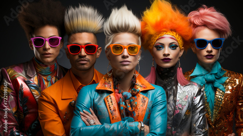 Crazy Hair Clan.  Quirky Hairstyle Ensemble..