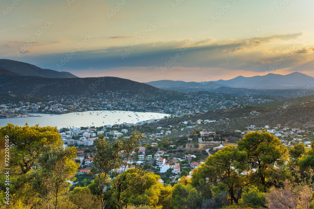 Landscape wonderful  view of Porto Rafti ,Athens Greece 