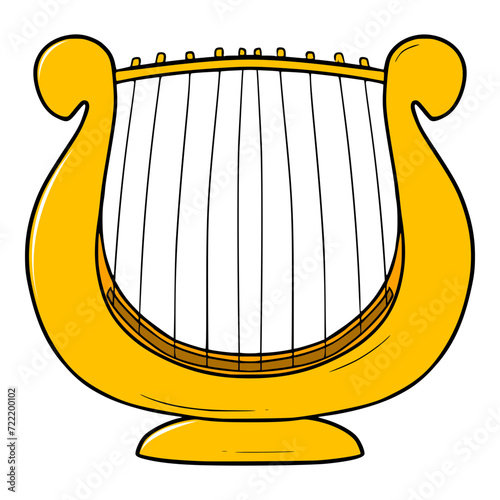 golden harps illustration isolated vector