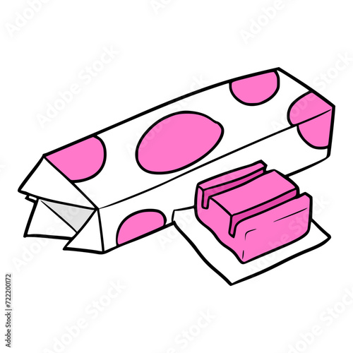 pink bubble gum illustration isolated vector