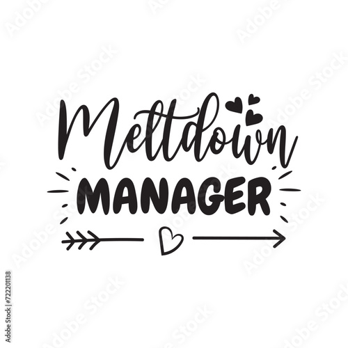 Melt Down Manager. Vector Design on White Background