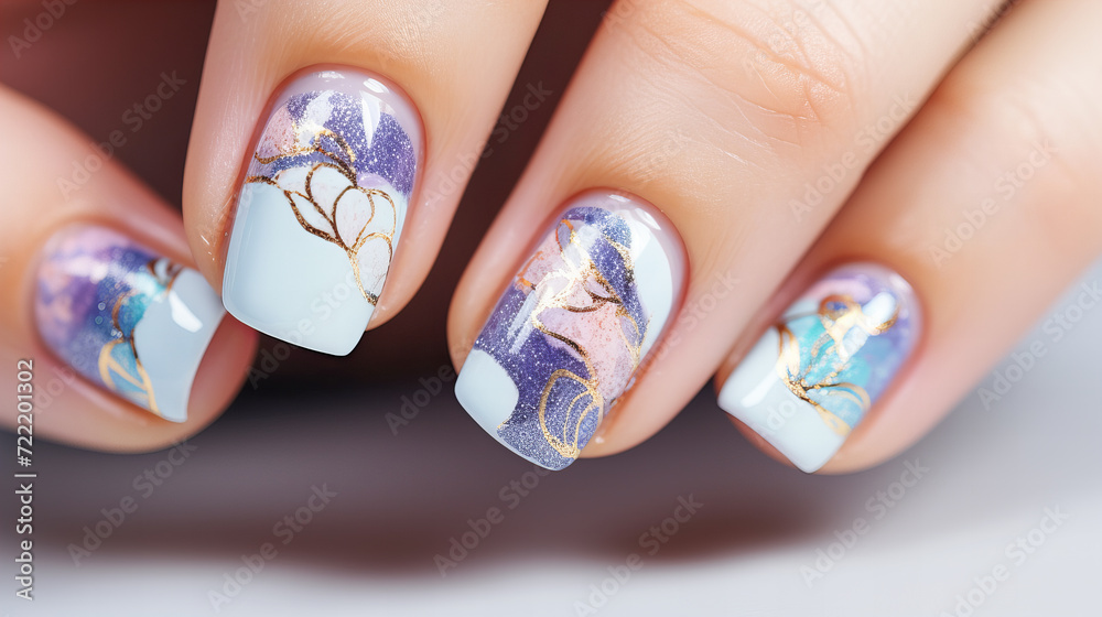 A Close-Up of Fashionable Fingernails