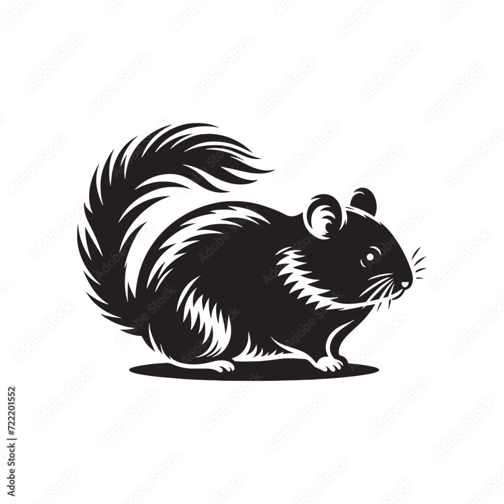 Whiskered Wonders: A Collection of Hamster Silhouettes Celebrating the Charm of Small Furry Companions - Hamster Illustration - Hamster Vector
