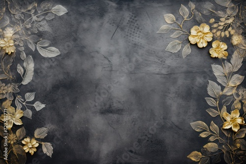 slate abstract floral background with natural grunge texture