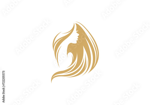 Logo woman silhouette, head, face logo Use for beauty salon, spa, cosmetics design	