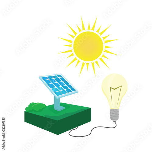 SOLAR PANEL TECHNOLOGY VECTOR ILLUSTRATION DESIGN. RENEWABLE ENERGY CONCEPT