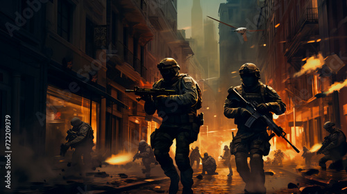 Specialized Units in Urban Warfare. Advanced Military Tactics © EwaStudio